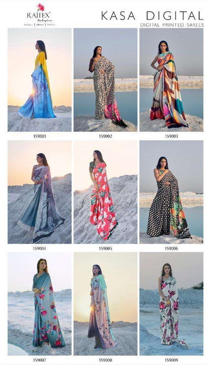 Buy Kasa Digital Raj Tex Online Wholesale Designer Crepe Saree